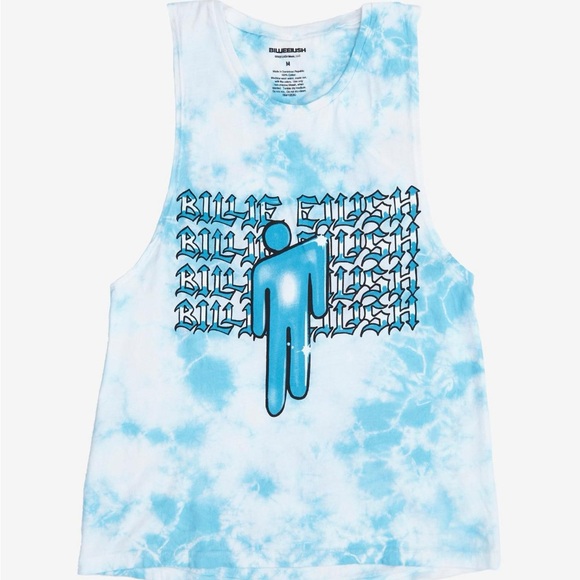 Blue and White Graphic Tank Top - Picture 1 of 6